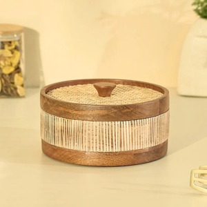 Casserole en bois faite à la main |   Boîte de rangement pour chapati |   Vente en gros OEM - Product Image 4