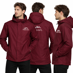 ชุดวอร์มผู้ชายแบบวินเทจพิมพ์ลายผ้าโพลีเอสเตอร์ 100% พร้อมเชือกผูกเอว เสื้อแจ็คเก็ตกันลม B2B ระบายอากาศได้ดี แห้งเร็ว - Product Image 1