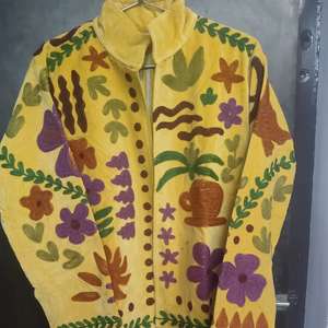 Amazing Look Suzani Velvet Embroidery Floral <b>Jacket</b> Winter Wear <b>Jacket</b> Coat Women's Coat Suzani <b>Short</b> <b>Jacket</b> for Womens - Product Image 1