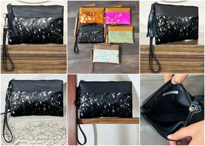 Stylish Hair-on Metallic Genuine Cowhide Leather Clutch Wallet Premium Pattern Wristlet Purse Organizer Perfect for Cash & Card - Product Image 3
