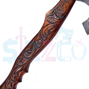 Custom Full Tang Damascus Steel Hunting Camping Bearded <b>Axe</b> Wood <b>Handle</b> Tomahawk Real Hatchet with Leather Sheath, Ideal Gift - Product Image 5