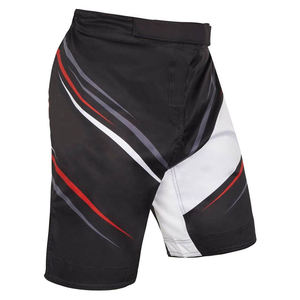 Shorts MMA pour hommes, impression par sublimation, évacuation de l'humidité, coupe athlétique, vêtements de sport pour arts martiaux mixtes, noir, blanc, rouge, gris - Product Image 1