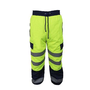 Pantalon de travail OEM pour hommes 100% coton, avec bandes réfléchissantes pour la sécurité, idéal pour l'exploitation minière - Product Image 1