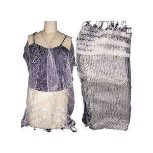 Premium Quality Women's Striped Bhagalpuri Silk Scarf with Animal Pattern | Made in Bhagalpur Expertly Supplied & Manufactured - Product Image 1