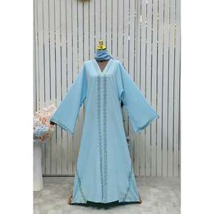 Abaya de luxe pour femmes avec perles de cristal, tissu de qualité supérieure, design de perlage complexe pour les occasions spéciales et les fêtes, vente à l'exportation - Product Image 1