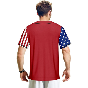 Red Sublimated Performance Baseball Jersey Torch Graphic Unisex <b>Athletic</b> Wear High Quality Sports Shirt - Product Image 4