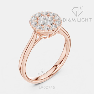 0.444CT IGI Certified Lab Grown Diamond Round Cut Engagement <b>Ring</b> 14K White Gold F+ VS+ Pavé Band Bridal Fine Jewelry Gift - Product Image 4