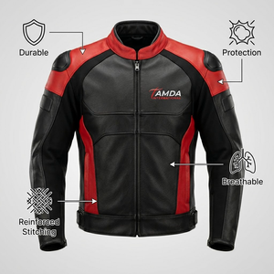 Custom Men's <b>Biker</b> Leather <b>Jacket</b> Motorcycle Racing | Motorbike Auto Racing Wear Online Sale - Product Image 5