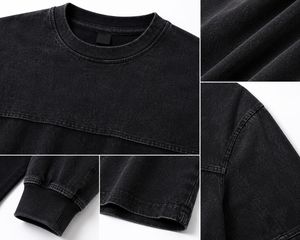 เสื้อสเวตเชิ้ตผู้ชายสีดำ คอกลม แขนยาว ทรงโอเวอร์ไซส์ ผ้าถัก สีพื้น ลำลอง ผ้าฝ้ายซัก ทรงพอดีตัว สำหรับฤดูใบไม้ร่วง - Product Image 6