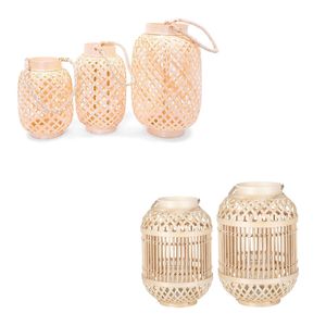 Vietrustic Trend-driven Design Woven Lantern Light <b>Hurricane</b> <b>Candle</b> Holder Bamboo Rattan Lantern Outdoor Hanging Lanterns - Product Image 1