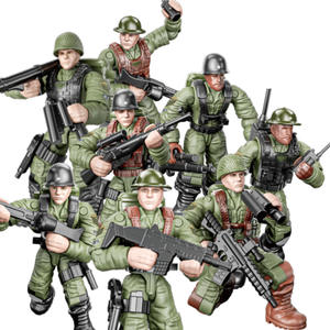 Nouveau modèle militaire de simulation de soldats de la Seconde Guerre mondiale, jouets à l'échelle 1:36, entièrement articulés et mobiles, blocs de construction pour modèles de soldats - Product Image 1