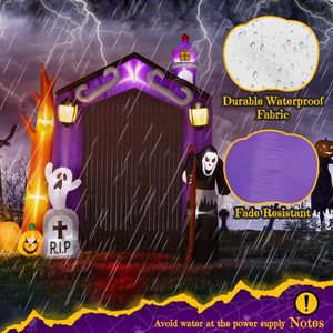 9.8 FT Halloween Haunted House Castle Archway Scary Giant Grim Reaper Blow Ghost Inflatables Outdoor Holiday Yard Decorations - Product Image 3
