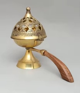 Brass Incense <b>Burner</b> with Cross Gold Polished Handmade <b>for</b> Church Altar Home Spiritual Decoration Summer Use Incense <b>Burner</b> - Product Image 5