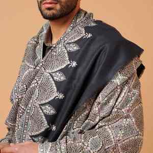 Luxury Embroidered Pashmina Wool <b>Shawl</b> Soft Warm Breathable Traditional Handcrafted Solid Men's Winter <b>Wrap</b> Formal Casual - Product Image 4