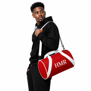 Sac de voyage sportif pour femme, sac de sport rouge avec sangle blanche, motif transfert thermique, pour la franc-maçonnerie, la sororité et les insignes maçonniques. - Product Image 3