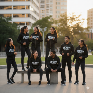 Sweat à capuche unisexe REX FIT SPORTS, coupe ample, fermeture éclair, coton lourd, impression 3D personnalisée OEM pour hommes. - Product Image 3