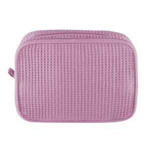 Waffle Texture Corduroy <b>Makeup</b> Bag Zipper Cosmetic Pouch Portable Travel Toiletry <b>Case</b> Custom Gift Bag - Product Image 2