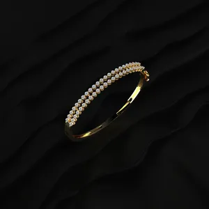 Brazalete de Diamantes CVD Cultivados en Laboratorio de Doble Hilera con Claridad VVS-VS, Certificado IGI, Color D-F, para Venta al Por Mayor - Product Image 3