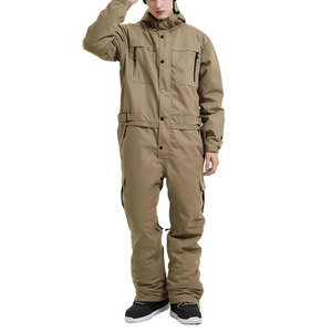 Custom Men Ski <b>Suit</b> Hooded Winter <b>Snow</b> <b>Suit</b> One-Piece Outdoor Ski Wear Coverall with Multiple Pockets - Product Image 6