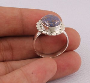 Bague Statement en Argent Sterling 925 avec Améthyste et Cuivre Violet, Motif Pétale de Fleur Classique, Bijou Fait Main pour Fête, Vente en Gros - Product Image 4