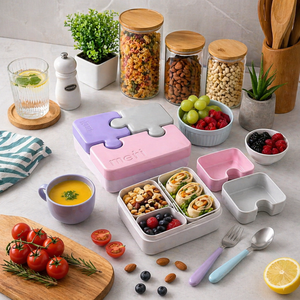 Kids Lunch <b>Box</b> for School | Kinder Lunchbox Food <b>Storage</b> Container | <b>Kitchen</b> Organizer Plastic <b>Box</b> for Home & <b>Kitchen</b> - Product Image 1