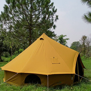 Tente cloche en toile imperméable de haute qualité, 4 mètres, avec poteaux et goujons en fer, idéale pour le camping en famille et entre amis. - Product Image 1