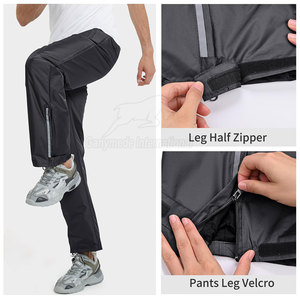 Pantalones Deportivos Negros para Hombre, de Poliéster/Nailon, con Cordón en la Cintura, Elásticos, Transpirables, Impermeables, Resistentes al Viento, Ligeros, Casuales, con Bolsillos Laterales - Product Image 2