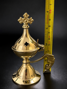 Quemador de Incienso de Latón Hecho a Mano, Censero de Iglesia de Latón Pulido Brillante, Thurible Religioso de Metal, Soporte para Incienso, Proveedor Mayorista - Product Image 5
