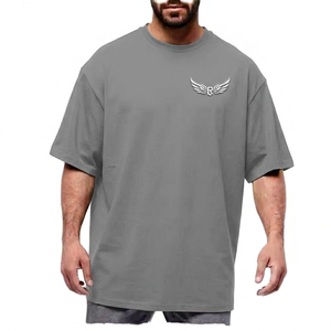 T-shirt en coton noir surdimensionné pour homme avec logo personnalisé, manches courtes, col rond, coupe décontractée, imprimé, design de lettres sur le devant - Product Image 6
