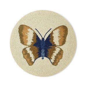 Stylish Seed <b>Beads</b> Beaded Embroidery Placemats <b>Set</b> Elegant Handmade Seed <b>Beads</b> Embroidered Dining Placemats - Product Image 3