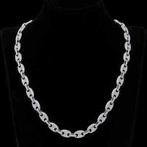 Collar de Cadena con Diamantes Chapado en Oro de 18K Unisex, Estilo Hiphop, para Fiestas de Compromiso, Uso Diario, Diamantes Naturales de Corte Brillante - Product Image 1