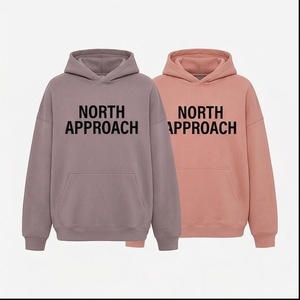 North Approach Oversized Hoodie Unisex Cotton French Terry Hooded Sweatshirt With Front Pocket Casual Autumn Wear - Product Image 1
