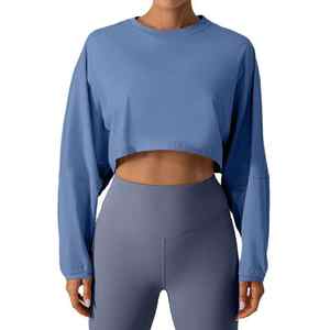 T-shirt de sport respirant à manches longues pour femme, coupe régulière, en Spandex/Nylon, idéal pour le yoga et la course à pied - Product Image 4