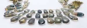 Perles de fluorite naturelle facettées en forme de cravate 9x16-10x21 MM, perles de pierre précieuse de fluorite de 8 pouces, perles de fluorite facettées en forme de cravate pour la fabrication de bijoux - Product Image 6