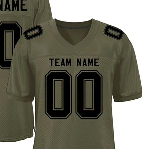 Maillot de football américain 100 % polyester, épaulettes rembourrées, manches courtes, col en V, maille de haute qualité. - Product Image 5