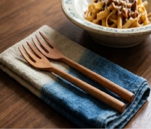 Ensemble de fourchettes à dessert en bois artisanal, manche long, bois naturel, ustensiles de table réutilisables, vaisselle de cuisine, ensemble de fourchettes à salade de fruits - Product Image 5