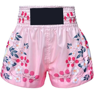 Pantalones Cortos de Boxeo Negros Unisex, Corte Regular, Elásticos, 100% Algodón, Secado Rápido, Transpirables, para Artes Marciales Mixtas, Talla Adulto, Logotipo en la Espalda - Product Image 1