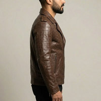Veste en cuir pour homme durable, matériau résistant, coupe confortable, parfaite pour l'hiver, tenue décontractée