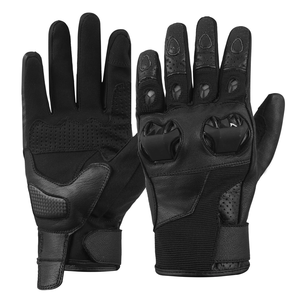 New Black Leather Motorbike Gloves <b>Bike</b> Riding Full <b>Finger</b> Leather Knuckles Protection Motorcycle Auto Racing Wear Gloves - Product Image 1