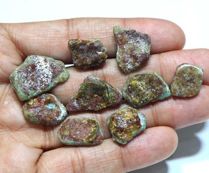 Tranches brutes de turquoise naturelle d'Arizona, forme Prince, pierres précieuses en vrac pour la fabrication de bijoux - Product Image 3