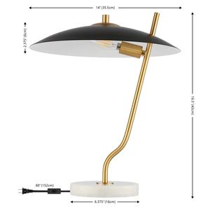 Lampe de table minimaliste en laiton doré mat pour chambre à coucher, bureau et salon - Product Image 3