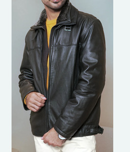 Chaqueta de Cuero de Invierno de Alta Calidad para Hombre, Estilo Urbano, con Cuello de Piel de Vaca, Logotipo Personalizado, Fabricación en Pakistán, Venta al Por Mayor OEM - Product Image 1