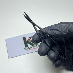Ciseaux droits à ressort noir mat de qualité supérieure pour sourcils, cuticules et peaux mortes, marque privée, vente en gros - Product Image 5