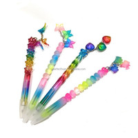 Stylos en plastique colorés mignons fantaisie 0.5mm largeur d'écriture papeterie scolaire pour les cadeaux promotionnels