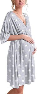 Robe de maternité 3 en 1 pour l'accouchement, la maternité et l'hôpital, robe de nuit pour l'allaitement, vêtements de nuit pour l'allaitement - Product Image 5