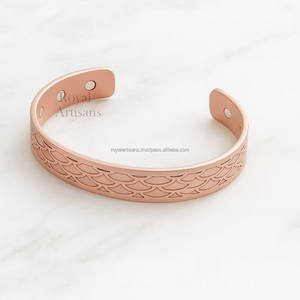 Trendy Antique Imitation <b>Copper</b> Cuff <b>Bracelet</b> Magnetic Therapy Wristband Eco-Friendly Handmade <b>for</b> <b>Men</b> & Women by Royal Artisans - Product Image 4