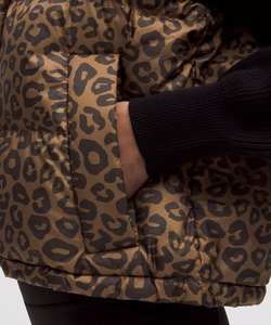 Chaleco Corto Acolchado con Estampado de Leopardo para Mujer, con Capucha, Cintura Ajustable, Ropa de Invierno, Chaleco sin Mangas Aislante - Product Image 5