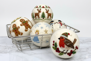 Bola de Secadora de Fieltro de Lana Ecológica para Navidad – Decoración Colgante - Product Image 1