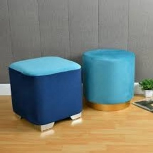 Modern Handcrafted Rope <b>Pink</b> Velvet Small Round Ottoman Low Storage Accent <b>Stool</b> for Living & Bedroom - Product Image 1