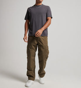 T-shirt surdimensionné à col rond et manches courtes en coton 100% noir, design personnalisé, épaules tombantes, pour hommes - Product Image 4